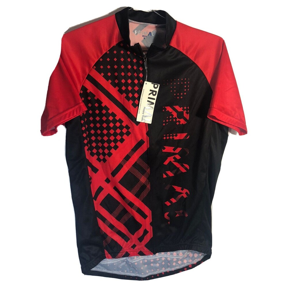 PRIMAL WEAR Cycling Jersey Mens Small Men's Sport Cut  Red Black  NEW NWT